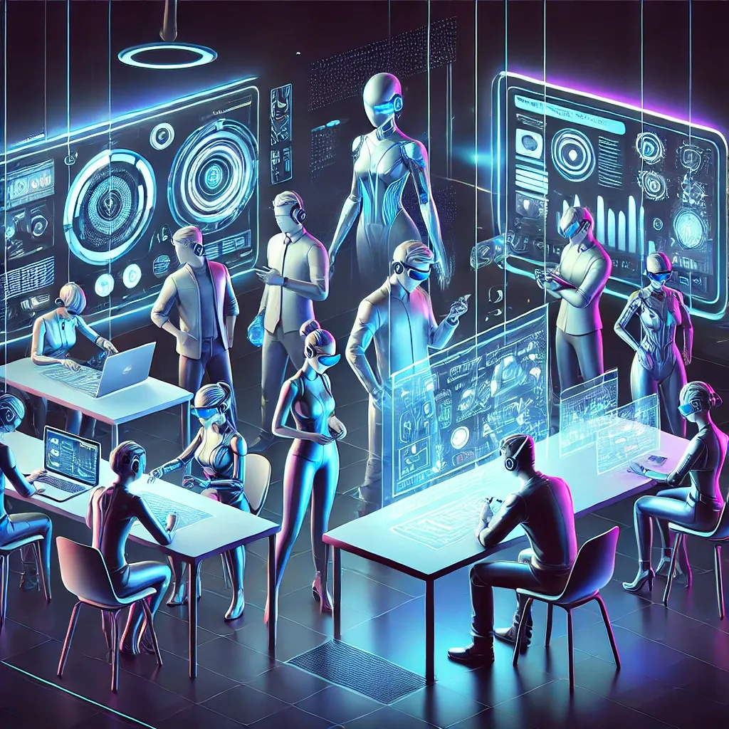 Futuristic Image of Team Collaboration