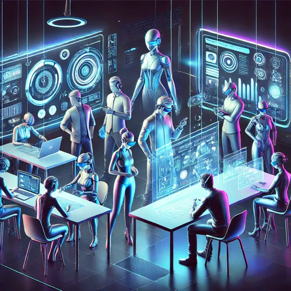 Futuristic Image of Team Collaboration
