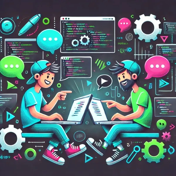 Two developers pair programming